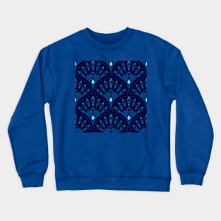 Classic Blue Peacock Scales Crewneck Sweatshirt